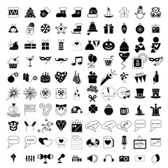 100 holidays and party icons