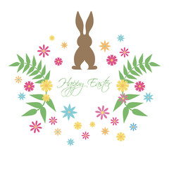 Vector Illustration of a Colorful Happy Easter Greeting Card Design