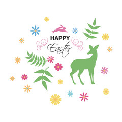 Vector Illustration of a Colorful Happy Easter Greeting Card Design