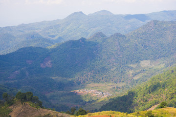 Panoramic view of the village of northern Thailand