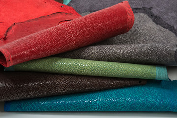 Stingray exotic leather, hide, skins in 5 colors
