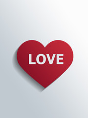 Red heart with the word Love