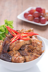 Stir fried chicken with ginger, Thai food