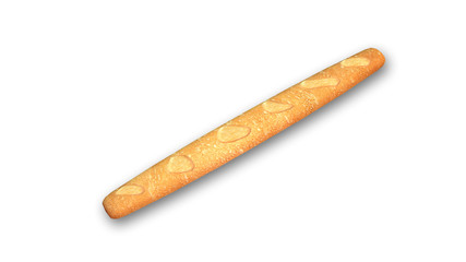 French Bread, baguette isolated on white background