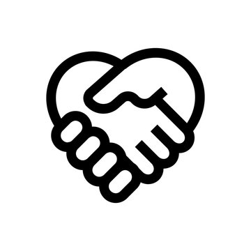 Hand Shake Line Icon.