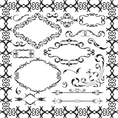 Greeting retro graphic art set