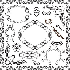 Ornate baroque graphic art set
