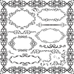 The ornament baroque graphic art set