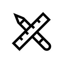 Design, pencil and ruler line icon