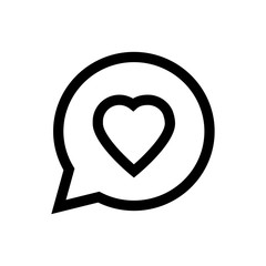 Talking balloon, heart, valentine's day, love line icon.