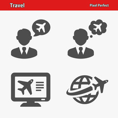 Travel Icons. Professional, pixel perfect icons optimized for both large and small resolutions. EPS 8 format.