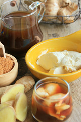 soybean curd and fresh ginger