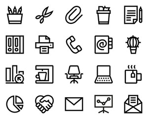 Office line icon set.