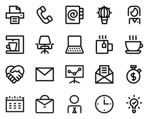 Office line icon set.