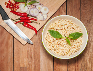 Cooking noodle hot spicy