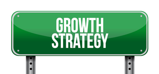 Growth Strategy road sign illustration