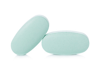 Pill blue isolated on white background