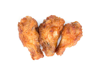 fried chicken on white background