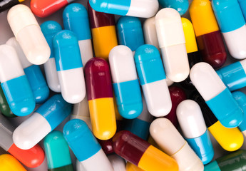 pills capsules isolated on white background