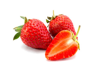 Beautiful strawberries isolated on white