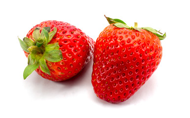 Beautiful strawberries isolated on white