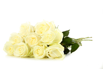 Bouquet of white roses isolated on white