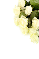 Obraz na płótnie Canvas Bouquet of white roses on white background