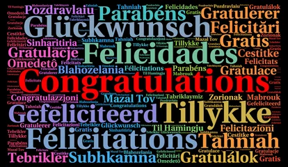 Foto op Plexiglas Congratulations in different languages word cloud © Ricochet64