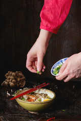 Asian soup ramen ready to eat