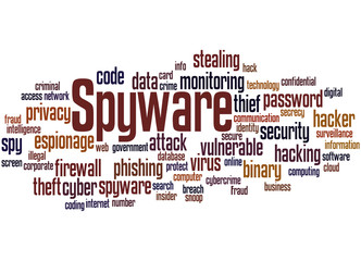 Spyware, word cloud concept