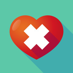 Fototapeta premium Long shadow red heart with an irritating substance sign