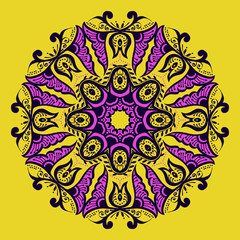 Vector Ethnic Oriental Circle Ornament
