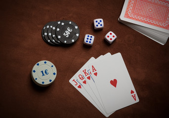 Poker chips and generic playing cards
