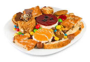 Image of various tasty cookies close-up