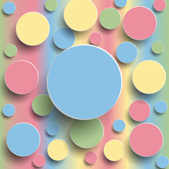 Paper color circle banner with drop shadows