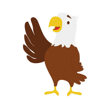 Cute cartoon eagle vector illustration