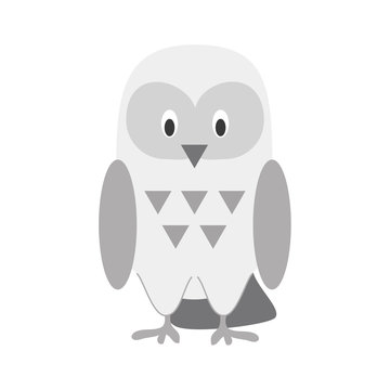 Cute cartoon snowy owl vector illustration