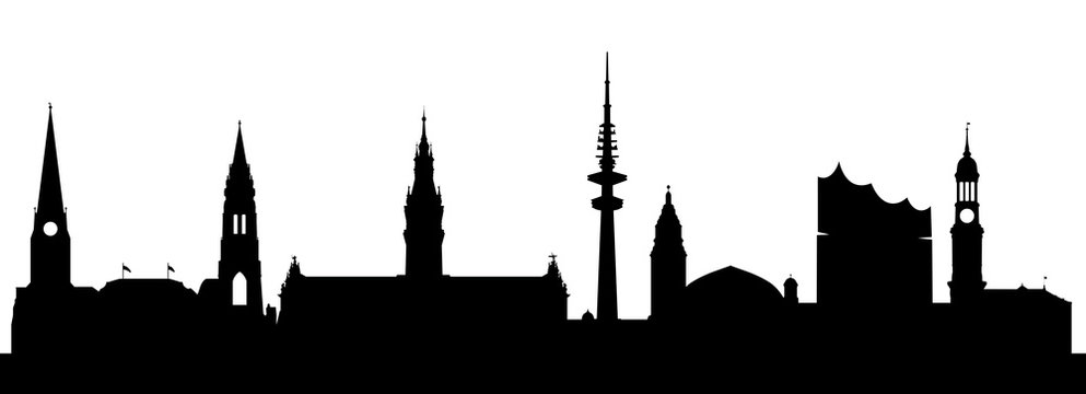 Kleine Silhouette der Skyline Hamburgs