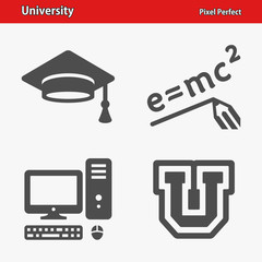 University Icons. Professional, pixel perfect icons optimized for both large and small resolutions. EPS 8 format. © 13ree_design