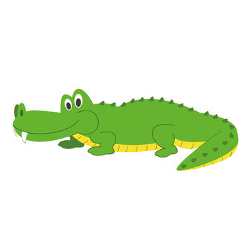 Cute cartoon alligator vector illustration