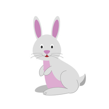 Cute cartoon rabbit vector illustration