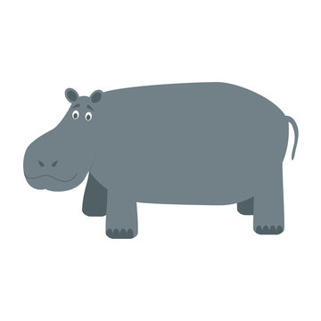 Cute cartoon hippo vector illustration