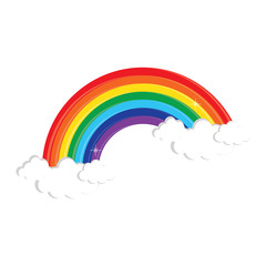 Rainbow and clouds in the sky