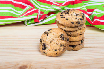 cookies with chocolate on a table