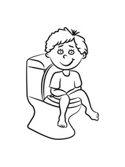 loo wc sitting little boy