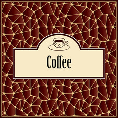 Abstract background with design element - cup of coffee. 