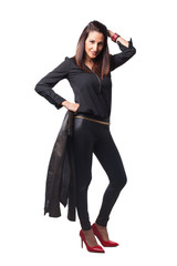 Fototapeta premium sexy woman wearing a black jacket