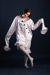 Pierrot costume.Isolated