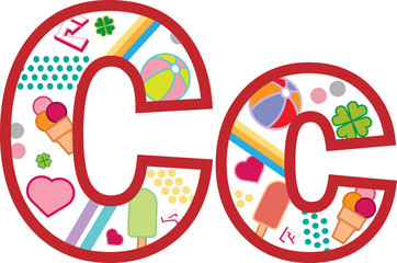 Litera C, alfabet, lato © felicytka