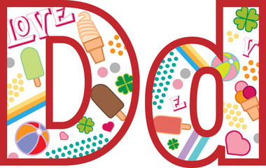 Litera D, alfabet, lato © felicytka